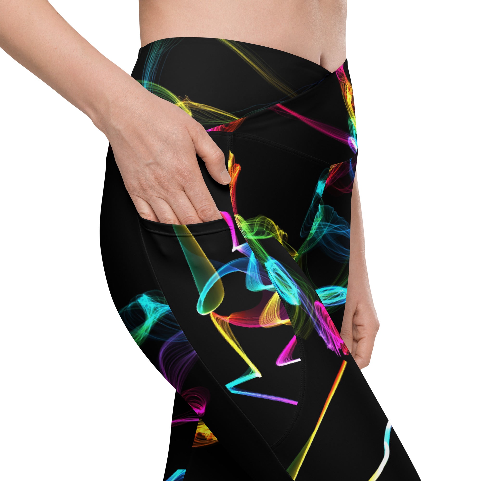 Black Gym Leggings with Pockets. Streetwear or Workout or Dance Leggings. Yoga Pants. WickedYo.